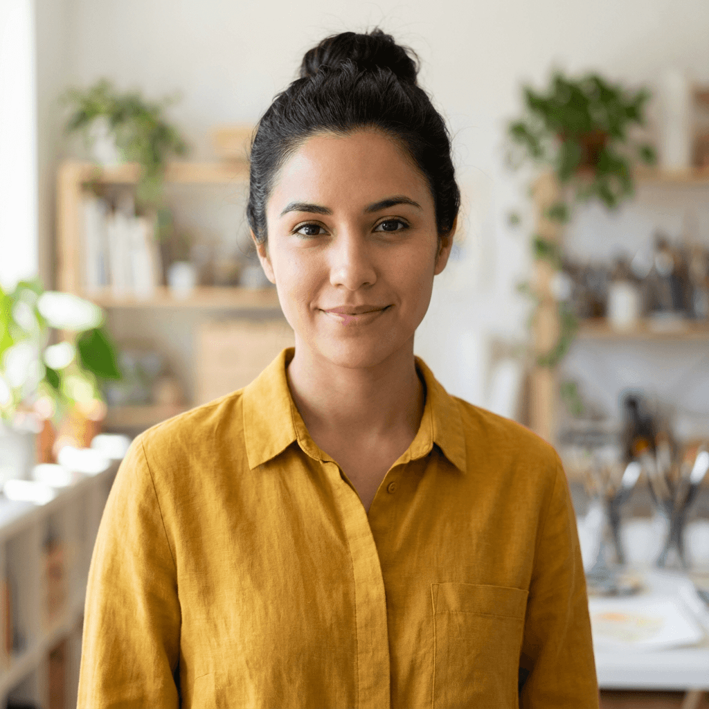Elena Rodriguez, restaurant owner, in her establishment