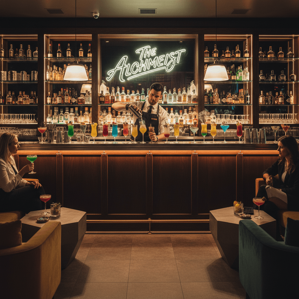 Craft cocktails at a modern bar