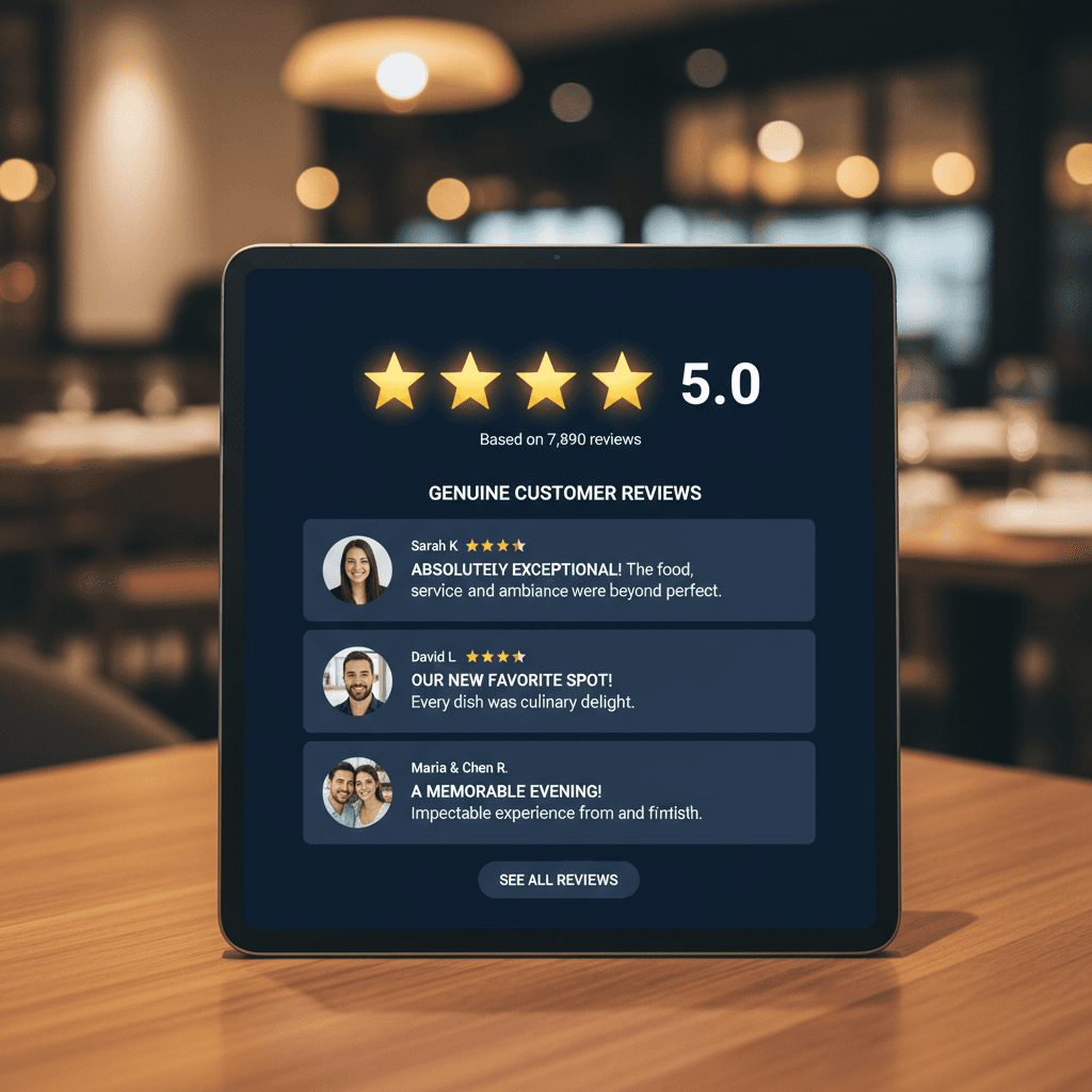 Five-star rating system with reviews