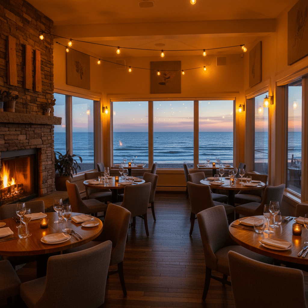 Warm intimate restaurant interior